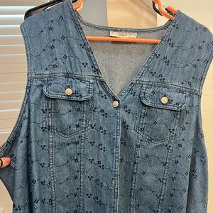 Vintage Denim Flower Vest
